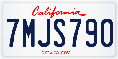 CA license plate 7MJS790