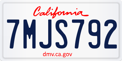 CA license plate 7MJS792
