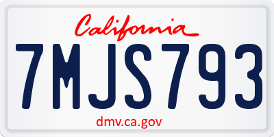 CA license plate 7MJS793