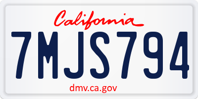 CA license plate 7MJS794