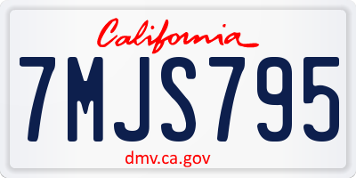 CA license plate 7MJS795