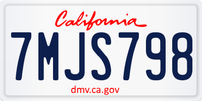 CA license plate 7MJS798