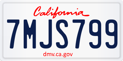 CA license plate 7MJS799