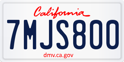 CA license plate 7MJS800