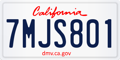 CA license plate 7MJS801