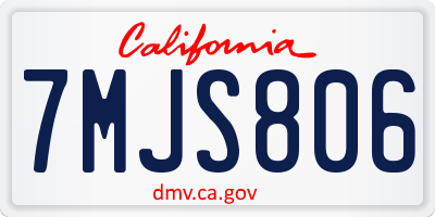 CA license plate 7MJS806