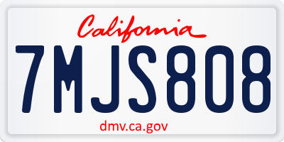 CA license plate 7MJS808