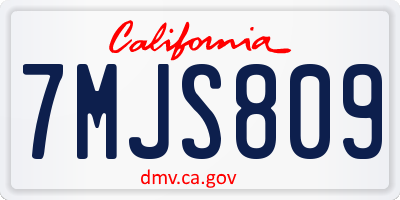 CA license plate 7MJS809