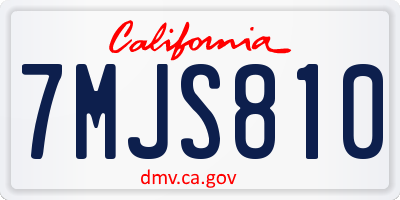 CA license plate 7MJS810