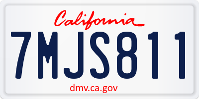 CA license plate 7MJS811