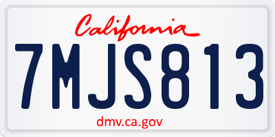 CA license plate 7MJS813