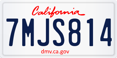 CA license plate 7MJS814
