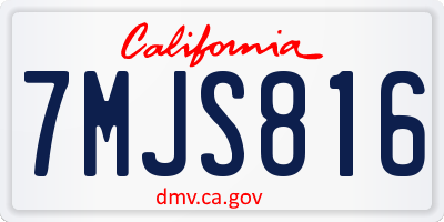 CA license plate 7MJS816