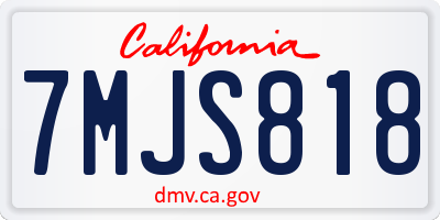CA license plate 7MJS818