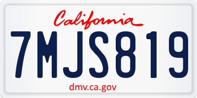 CA license plate 7MJS819
