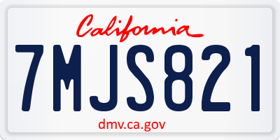 CA license plate 7MJS821