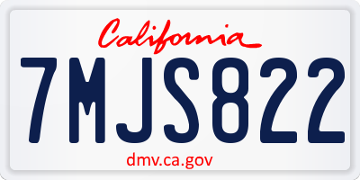 CA license plate 7MJS822