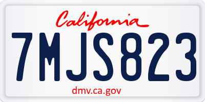 CA license plate 7MJS823