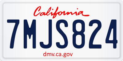 CA license plate 7MJS824