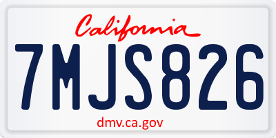 CA license plate 7MJS826