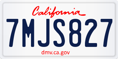 CA license plate 7MJS827