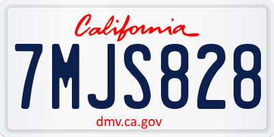 CA license plate 7MJS828