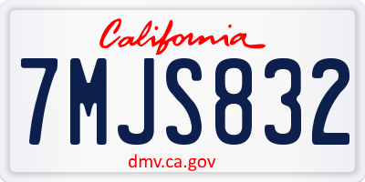 CA license plate 7MJS832