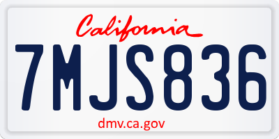 CA license plate 7MJS836