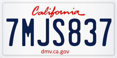CA license plate 7MJS837