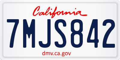 CA license plate 7MJS842