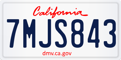 CA license plate 7MJS843