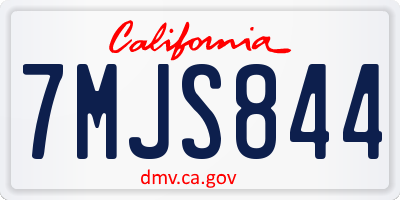 CA license plate 7MJS844