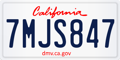 CA license plate 7MJS847