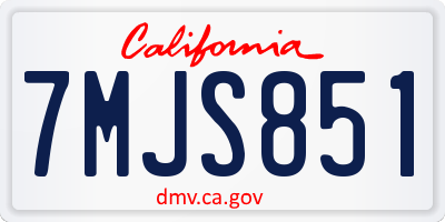 CA license plate 7MJS851