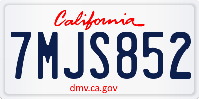 CA license plate 7MJS852
