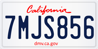 CA license plate 7MJS856