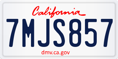 CA license plate 7MJS857