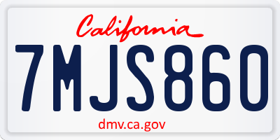 CA license plate 7MJS860