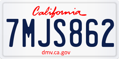 CA license plate 7MJS862
