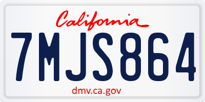 CA license plate 7MJS864