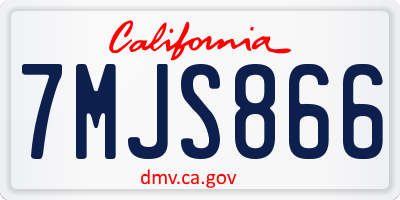 CA license plate 7MJS866