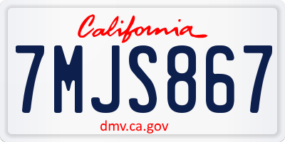 CA license plate 7MJS867