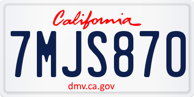 CA license plate 7MJS870
