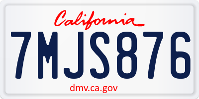 CA license plate 7MJS876