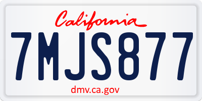 CA license plate 7MJS877