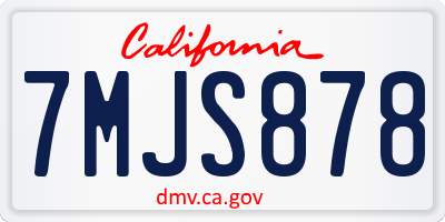 CA license plate 7MJS878