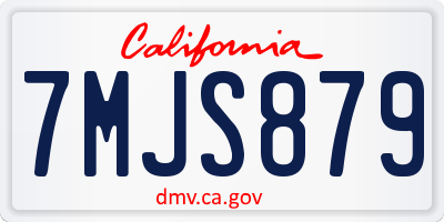 CA license plate 7MJS879