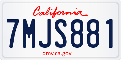 CA license plate 7MJS881