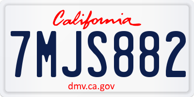 CA license plate 7MJS882