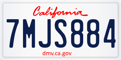 CA license plate 7MJS884